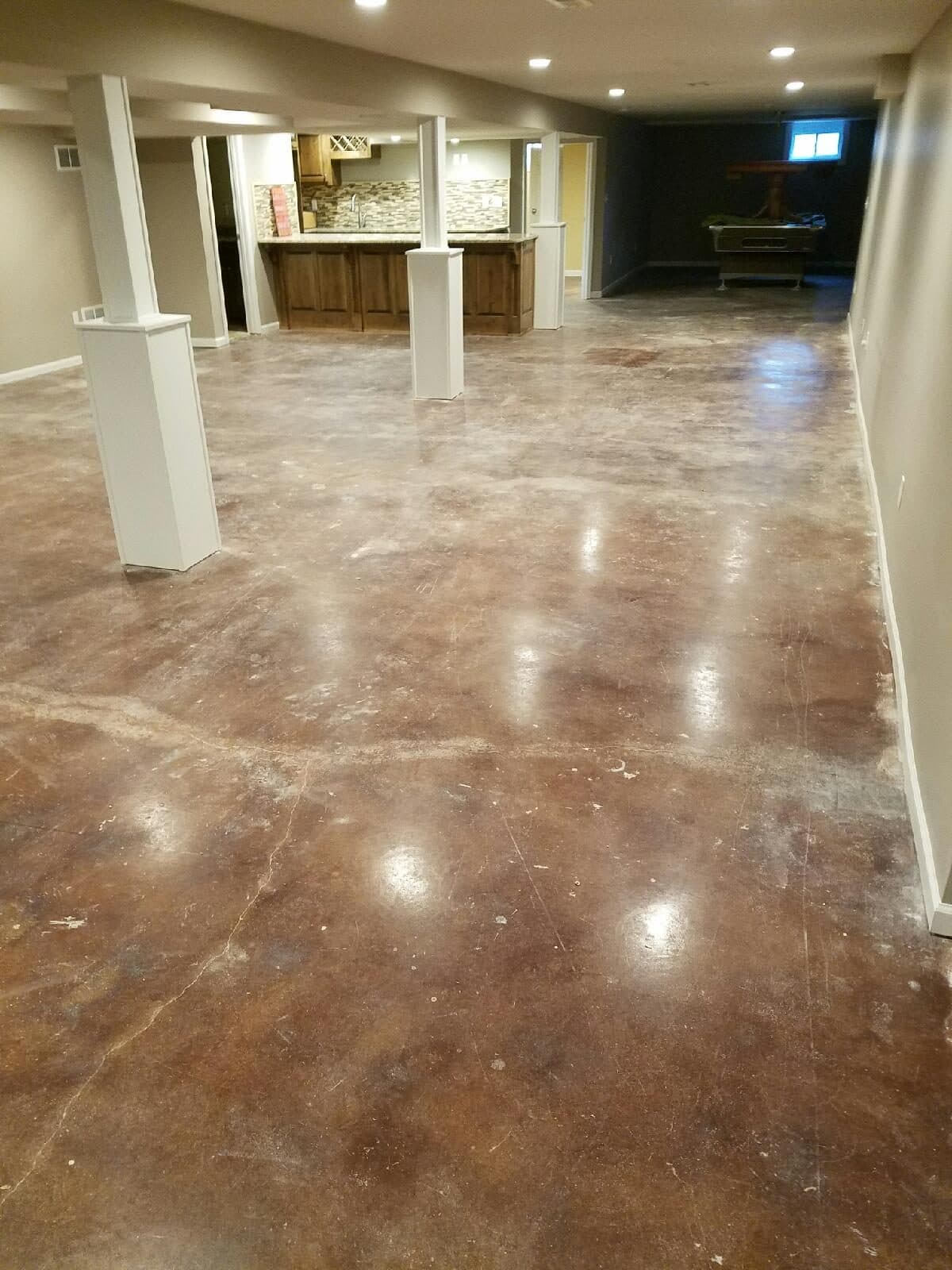 Finished Basement, Stained & Polished